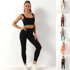 2PC Seamless Yoga Set β High Waist Leggings & Sports Bra for Women