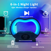 6-in-1 Smart LED Table Lamp with Bluetooth Speaker & Wireless Charger