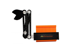 10" and 5" Contour Gauge Tool Set with Lock, Adjustable Screws, 3-Fold Angle Ruler and Pencil - 2 Pack