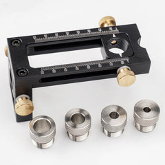 close-up of adjustable doweling jig markings