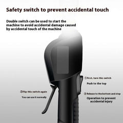 Cordless Electric Pole Saw - Product Specifications and Extendable Rod Diagram