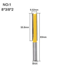 Straight Router Bit - Size Variants 45g Weight Slotting Trimming Knife