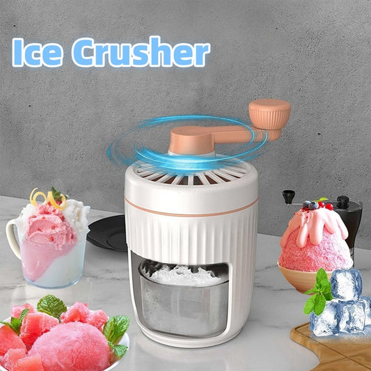 Hand-Crank Ice Crusher & Shaver – Small Household Smoothie Machine