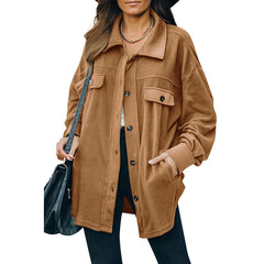 Lapel Fleece-Breasted Cardigan Jacket