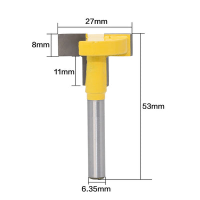 1/4 shank straight edge T-slot woodworking tool