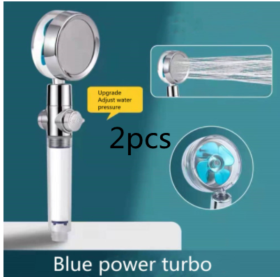 Shower Head Water Saving Flow 360 Degrees Rotating With Small Fan ABS Rain High Pressure Spray Nozzle Bathroom Accessories