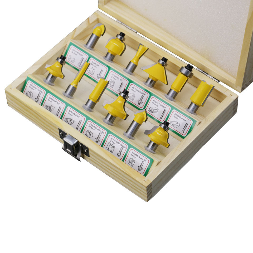 12 Sets of woodworking cutter 12PC yellow