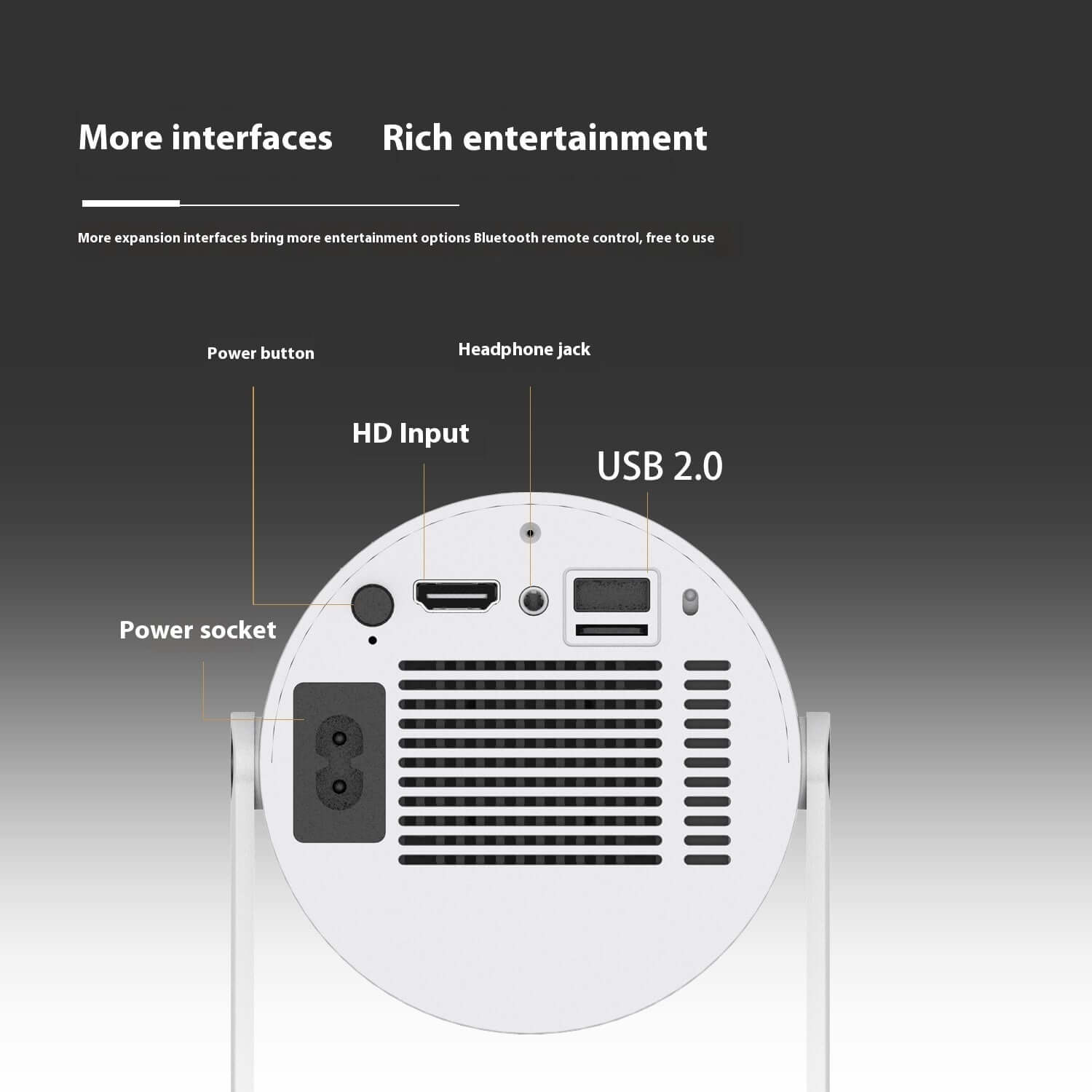 Portable Home Projector – 180° Projection, Auto Focus Video Projector