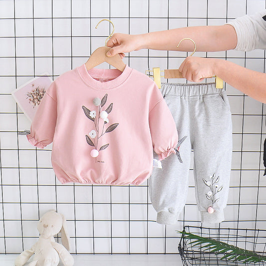Autumn Cotton Two-Piece Long Sleeve Suit