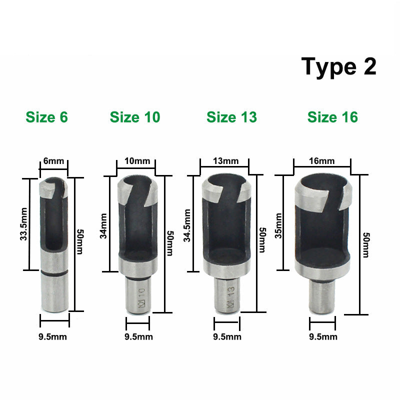 Claw Type Round Dowel Drill Carbon Steel Cork Cutter