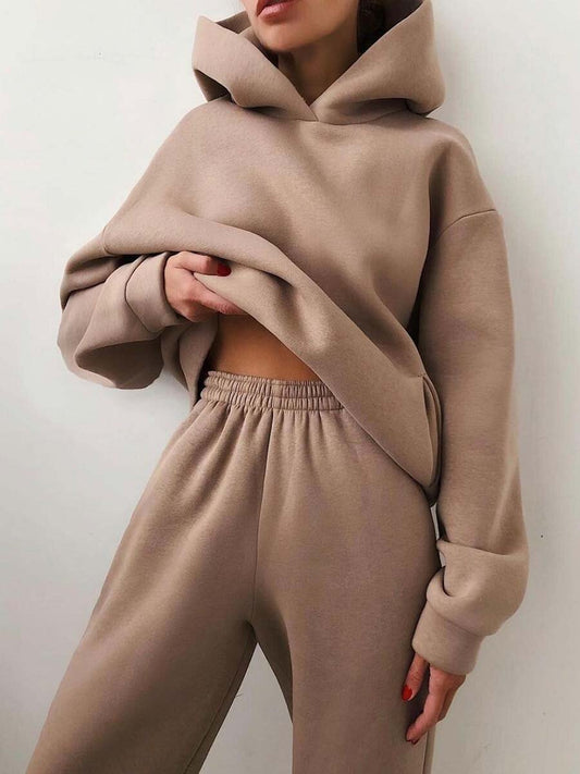 Casual Hooded Sweater Two-Piece Tracksuit