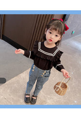 Cotton Long Sleeve Top with Jeans