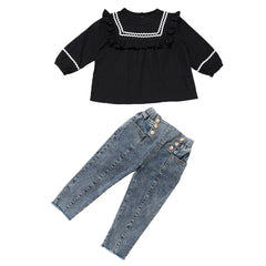 Cotton Long Sleeve Top with Jeans