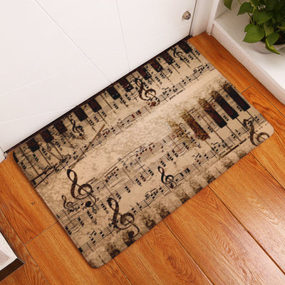 Flannel Piano Key Floor Mats, Digital Printing Foot Mats, Kitchen Absorbent Non-slip Mats, Floor Mats