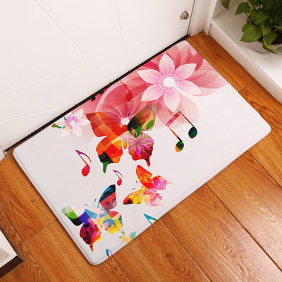 Flannel Piano Key Floor Mats, Digital Printing Foot Mats, Kitchen Absorbent Non-slip Mats, Floor Mats