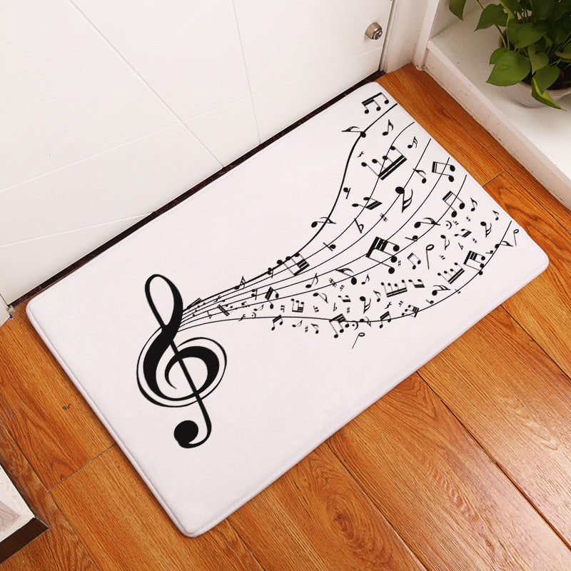 Flannel Piano Key Floor Mats, Digital Printing Foot Mats, Kitchen Absorbent Non-slip Mats, Floor Mats