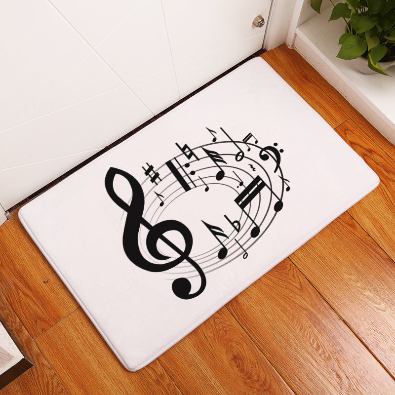 Flannel Piano Key Floor Mats, Digital Printing Foot Mats, Kitchen Absorbent Non-slip Mats, Floor Mats