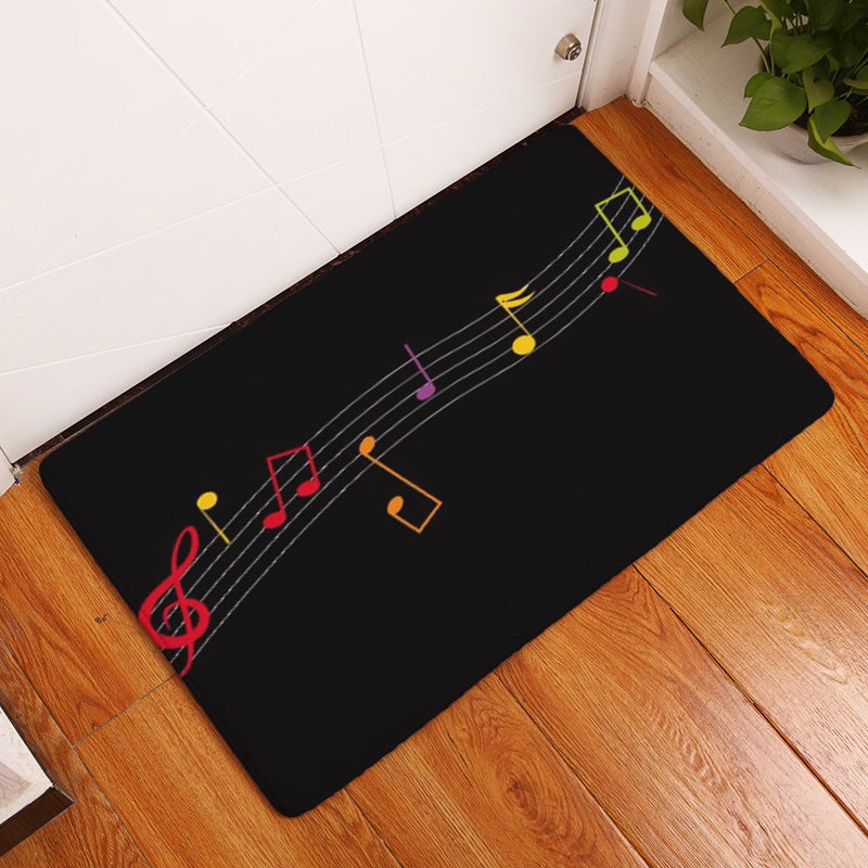 Flannel Piano Key Floor Mats, Digital Printing Foot Mats, Kitchen Absorbent Non-slip Mats, Floor Mats