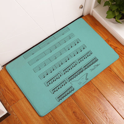 Flannel Piano Key Floor Mats, Digital Printing Foot Mats, Kitchen Absorbent Non-slip Mats, Floor Mats