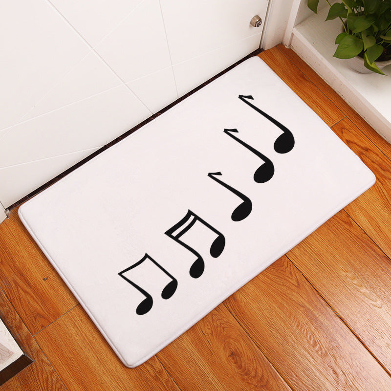 Flannel Piano Key Floor Mats, Digital Printing Foot Mats, Kitchen Absorbent Non-slip Mats, Floor Mats