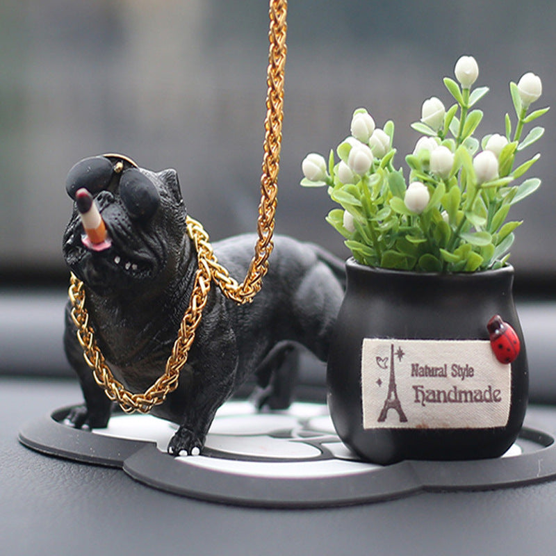 Car Decorations Car Decorations Bulldog Car Decorations Personalized Decorations Social Dogs High-end Car Supplies