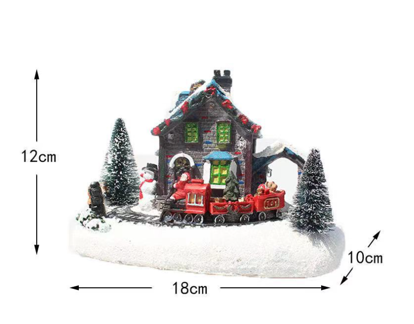 Christmas Decorations Colorful Luminous Small House Resin Decorations