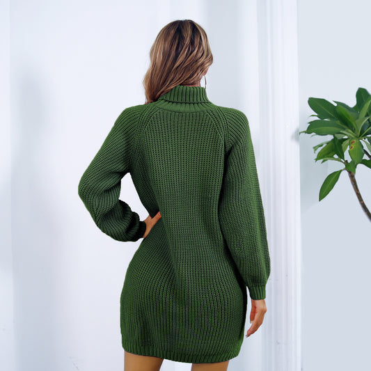 Cozy Winter Turtleneck Long Sweater Dress