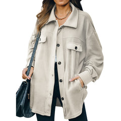 Lapel Fleece-Breasted Cardigan Jacket