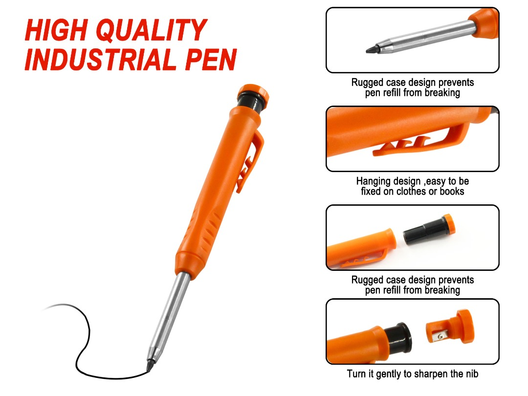 Carpentry or Industrial Pencil included for hard marking on various surfaces - Enhance your contouring precision.