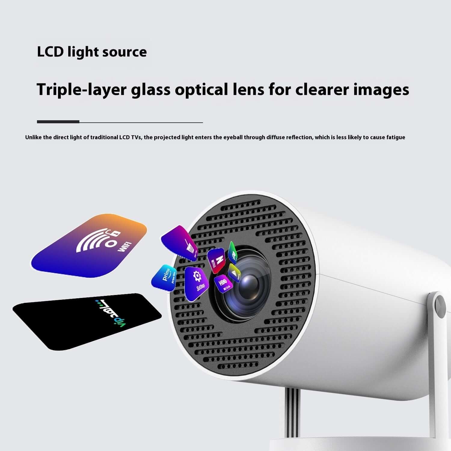 Portable Home Projector – 180° Projection, Auto Focus Video Projector