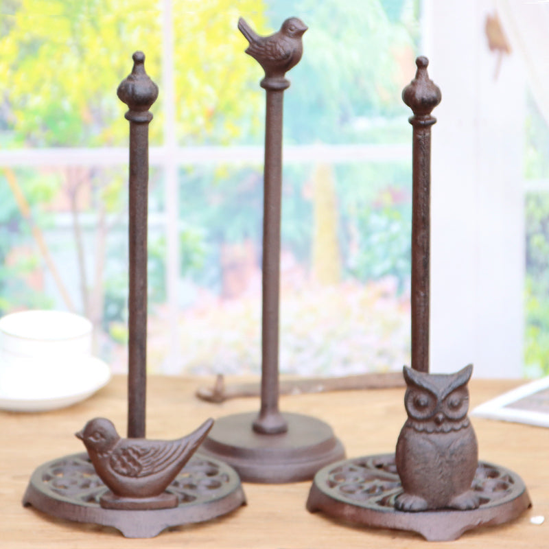 Cast Iron Gardening Owl Kitchen Tissue Holder