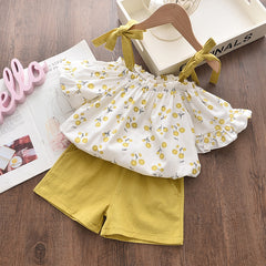 Chiffon Sling Two-Piece Girl Suit