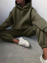 Casual Hooded Sweater Two-Piece Tracksuit