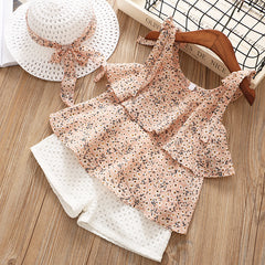 Chiffon Sling Two-Piece Girl Suit