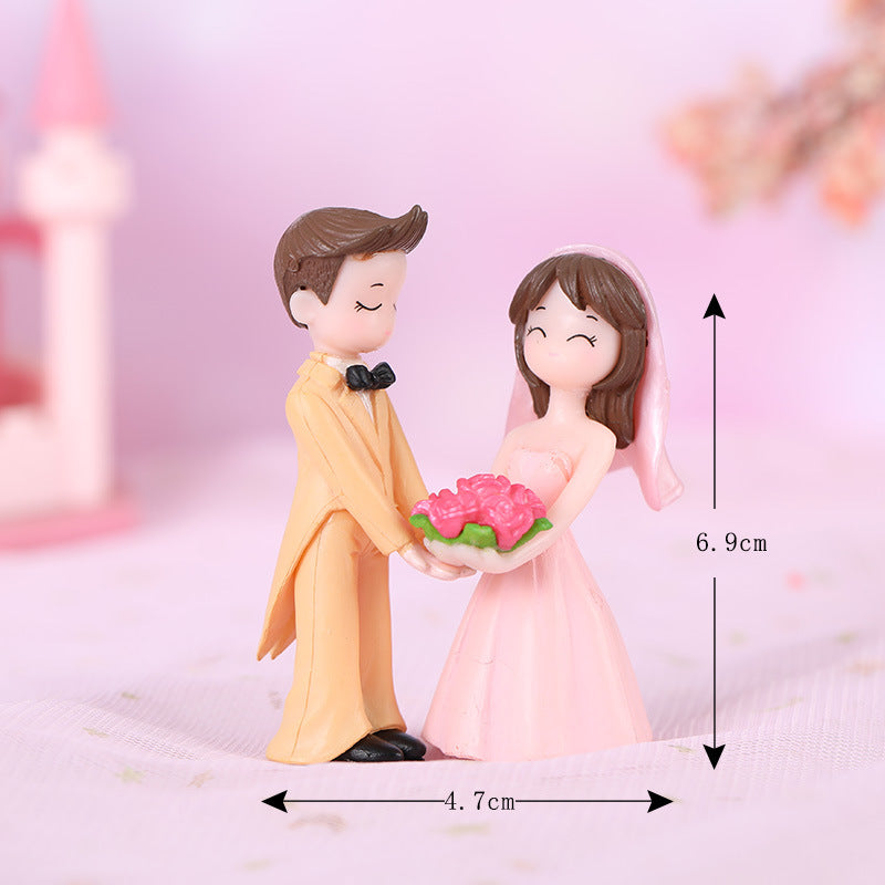 New Bouquet Couple Micro Landscape Plastic Gardening Ornaments