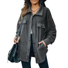 Lapel Fleece-Breasted Cardigan Jacket