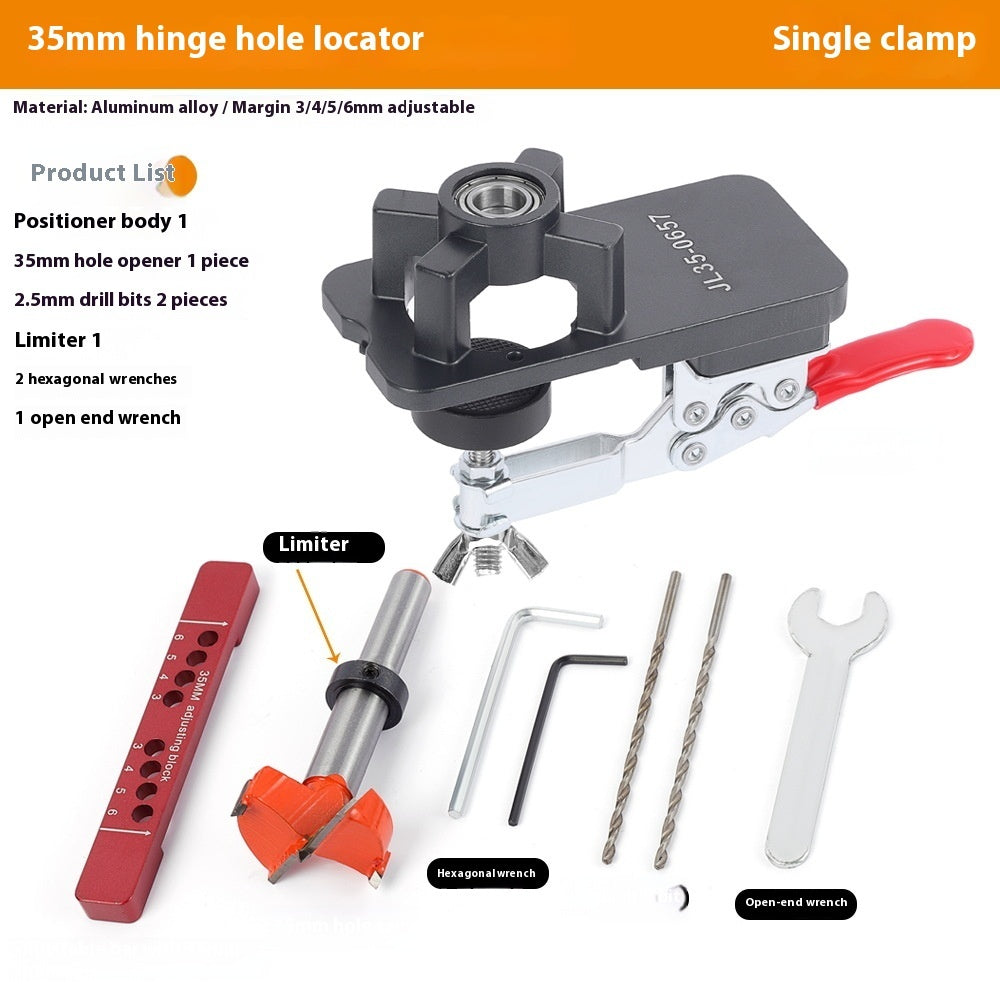 35mm Hinge Punch Locator - Full Kit Red and Black with Open End Wrench