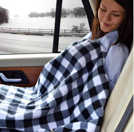 Explosion red plaid series warm 12v car heating blanket for autumn and winter season