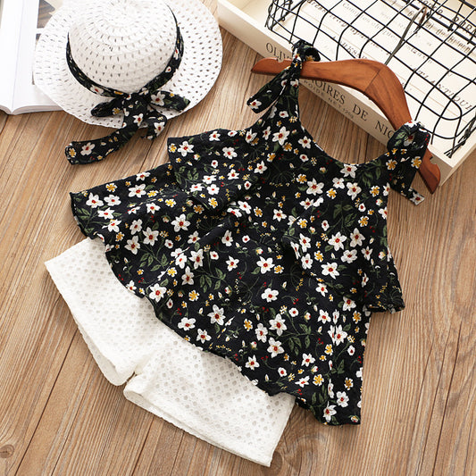Chiffon Sling Two-Piece Girl Suit