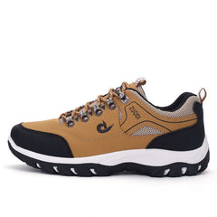 Overfoot shoes outdoor men hiking shoes in brown and black with mesh material, designed for comfort and durability.