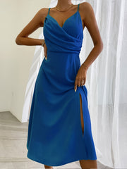 Elegant V-Neck Slit Sling Dress