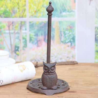 Cast Iron Gardening Owl Kitchen Tissue Holder