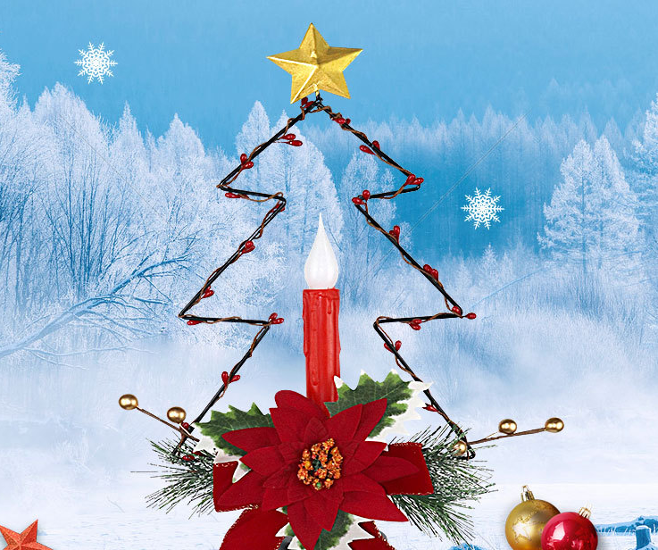 Hardware Christmas Tree Candle Place Lamp Sun