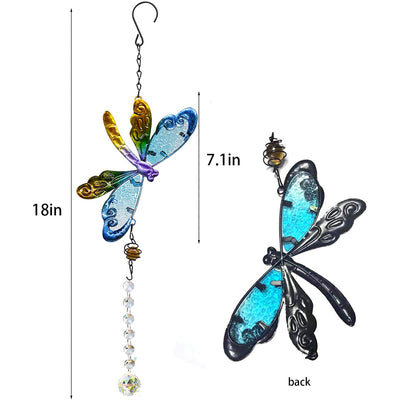 Dragonfly Crystal Pendant Lighting Garden Decoration