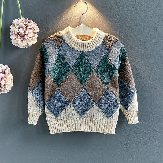 Cotton Plaid Pullover Sweater