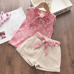Chiffon Sling Two-Piece Girl Suit