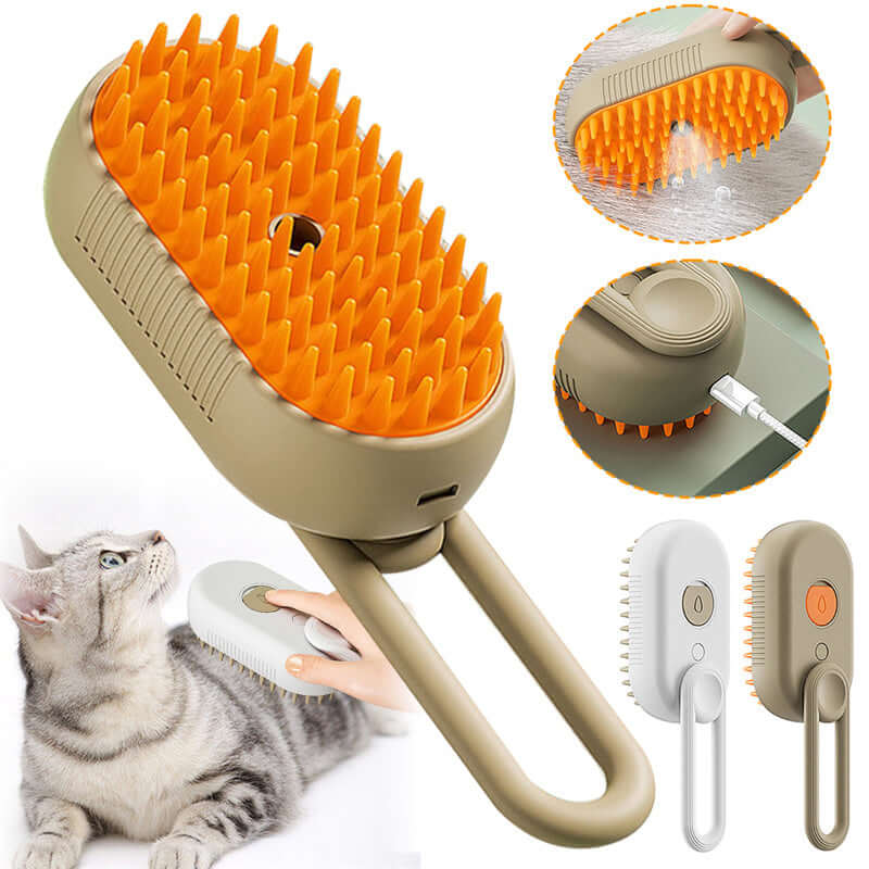 3-in-1 Electric Pet Grooming Steam Brush