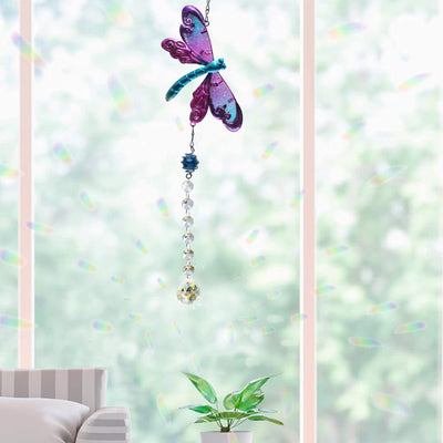 Dragonfly Crystal Pendant Lighting Garden Decoration