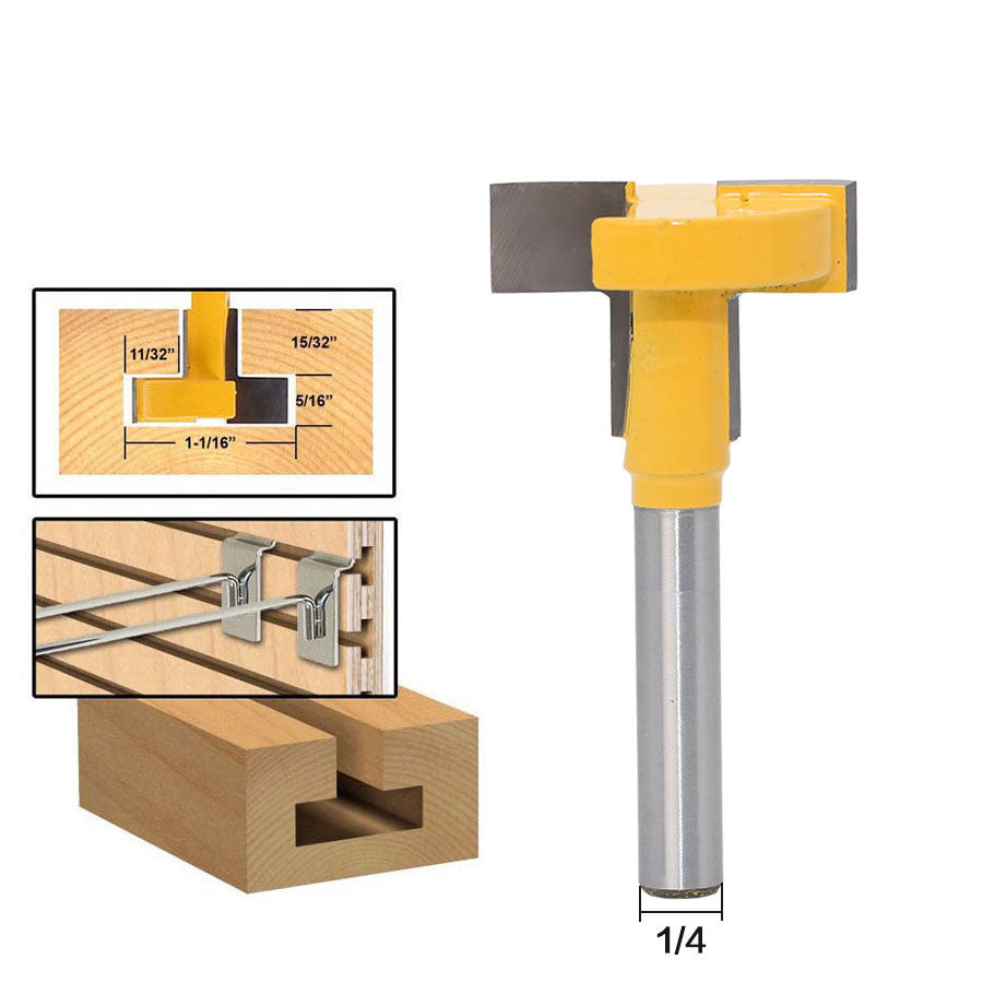 1/4 shank straight edge T-slot woodworking tool