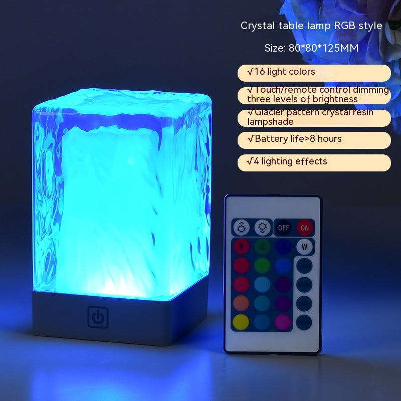 Crystal Lamp Atmosphere Simple Desktop Night Light Touch Home Decor